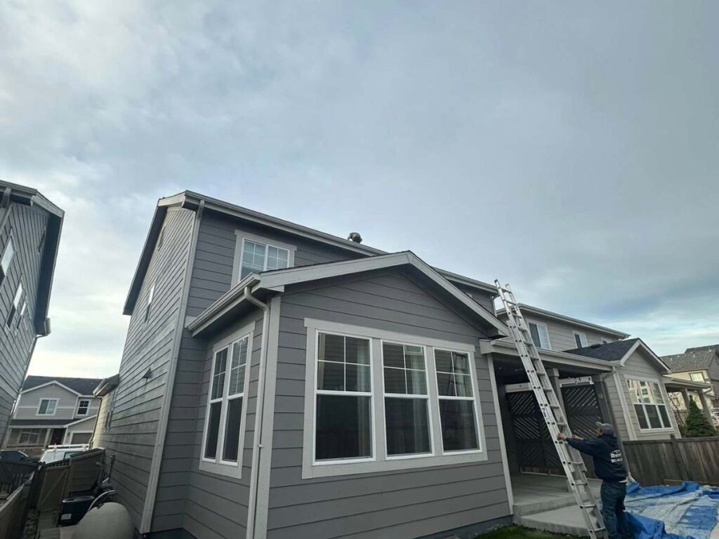 Residential roof in Denver after hail repairs have been completed and insurance claim finalized